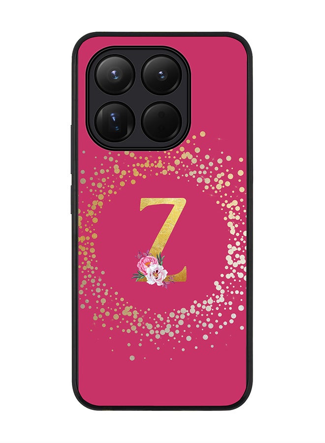 For Xiaomi 15T Case,Slim fit Camera Protection, Shockproof Thin Phone cover  - Custom Monogram Floral - Z ( Deep Pink )